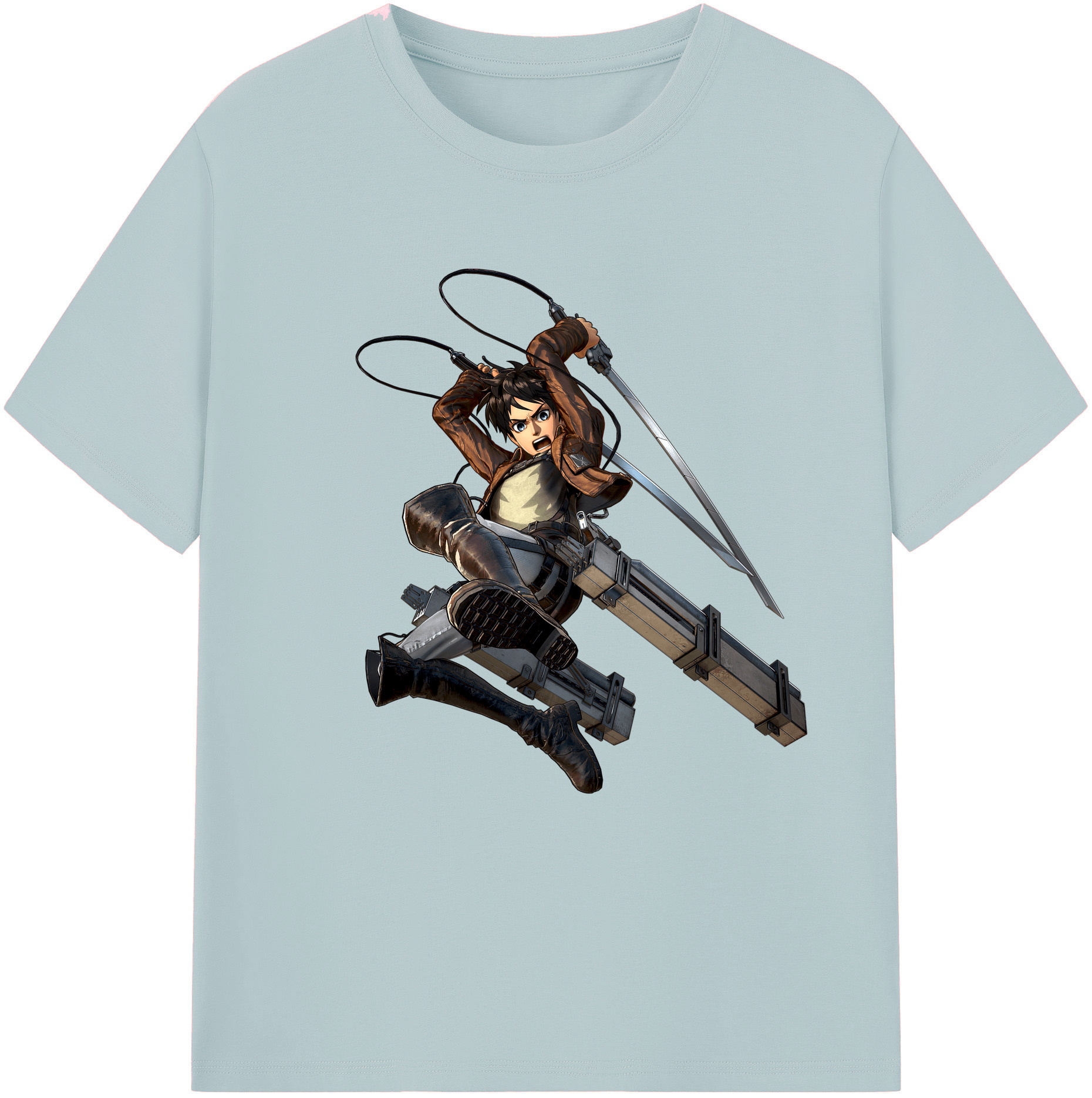 （画像用） 進撃の巨人 エレン･イェーガー Attack on Titan Eren Jäger 綿100％半袖Tシャツ（フロントプリント）